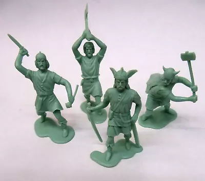 Lot Of 4 Marx 1965 Green VIKINGS Vintage Playset Figures 4 Different Poses • $14.99