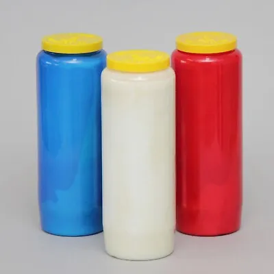 3 Mixed Sanctuary Candles 9 Day Burning Church Candles Suited For Home Worship  • £18.36