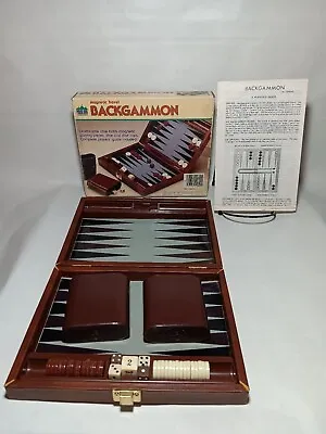 Mini Magnetic Travel Backgammon Set CIB VTG 1987 Geoffrey Cardinal Pavilion • $10
