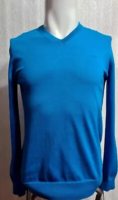 S.OLIVER Vintage Sweater Pullover V-Neck Blue Cotton Men Size: L • $17