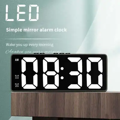 LED Mirror Table Digital Alarm Clock • £17.99