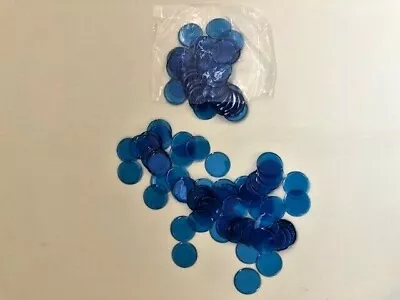 Blue Plastic Bingo Chips 7/8  Size - Non Magnetic - 100 Per Bag • $5.99