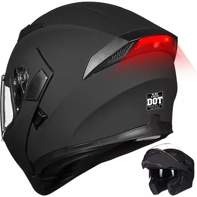 ILM DOT Flip Up Modular Full Face Motorcycle Helmet Dual Visors 6 Color With LED • $79.99