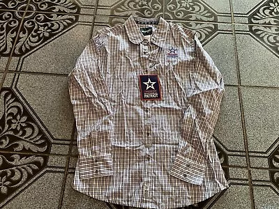 NWT Wrangler Snap Western Cowboy Shirt Mens S National Patriot Contestant NEW • $15.99