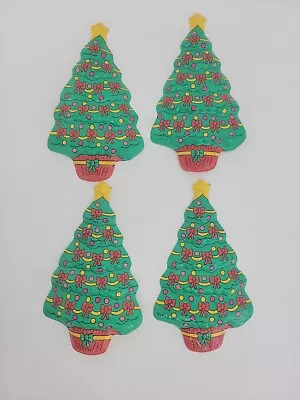 Vintage 4 Christmas Tree Holiday Bow Pop Top Cake Topper Craft Decorative 6  • $12.99