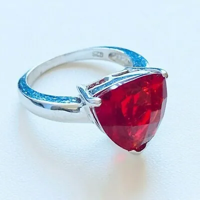 R71313 Mt St Helens Helenite Ruby Red July Birthstone Sterling Silver Ring • $50