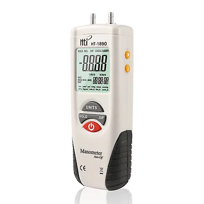 Hti HT-1890 Digital ManometerDual Port Air Pressure Gauge HVAC Gas Teste Meter • $34.11