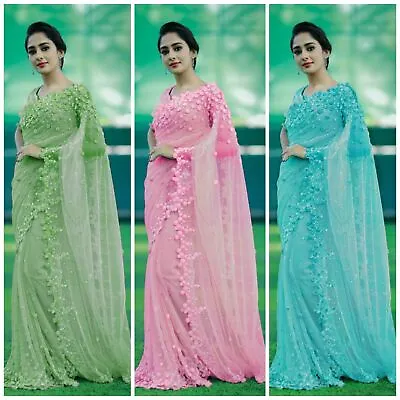 £30.59 • Buy Saree Blouse New Sari Wedding Designer Bollywood Party Wear Indian Pakistani SN
