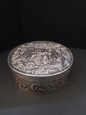 Antique Sterling Silver Hinged Trinket Box • $34.33