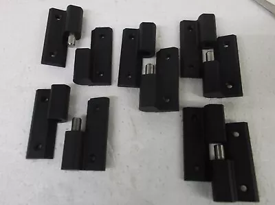 5 X LIFT OFF BLACK PLASTIC HINGES 75 Mm X 60 Mm STAINLESS PIN • £12