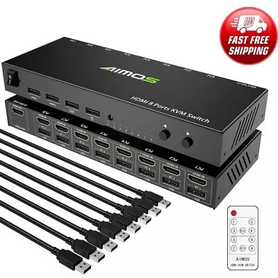 NEW 2024 KVM Switch Switcher Hub 8 Ports HDMI 2.0 & USB 2.0 Support - AU • $139.99