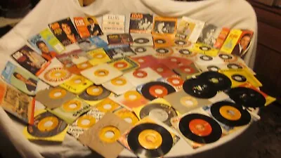 HUGE Lot Of 60 Vintage Elvis Presley 45rpm Records With Mixed Picture Sleeves • $100