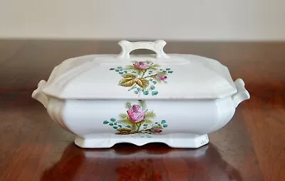 Vintage Royal Ironstone China Alfred Weaken Pottery Rose Lidded Soup Tureen • $38.50