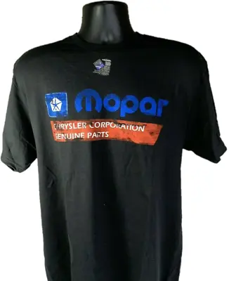 Black T-Shirt W/ 1985-90 Mopar Logo Chrysler Corporation Genuine Parts Emblem • $17.99