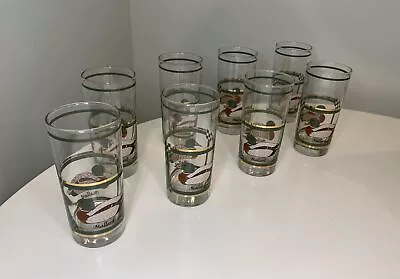 Set Of 8 Vintage Libbey 1970 Mallard Duck High Ball Cocktail Iced Tea Glasses • $39.99