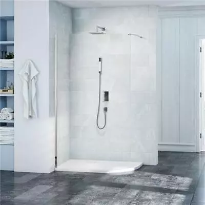 Merlyn 8 Series Curved Wet Room Glass Panel 1200mm Wide - 8mm Glass • £906.95