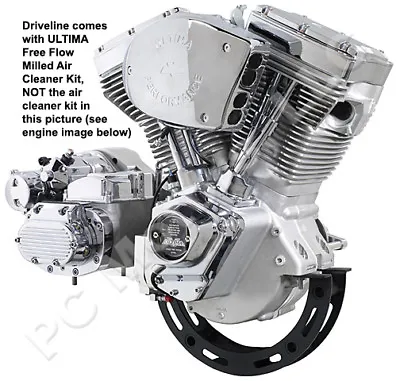 Ultima 107” Natural Finish Evo Softail Harley Driveline Engine Motor (free S&h) • $6199.99
