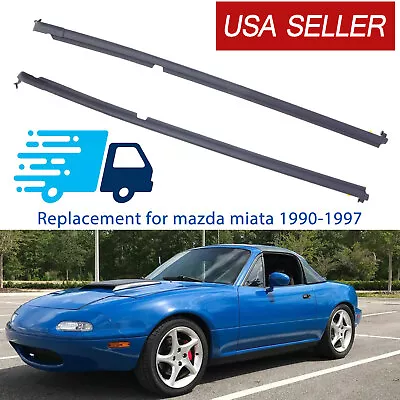 Door Glass Window Weatherstrip Seals Set L&R For Miata 1990 TO 2005 NA01-58-810F • $43.85