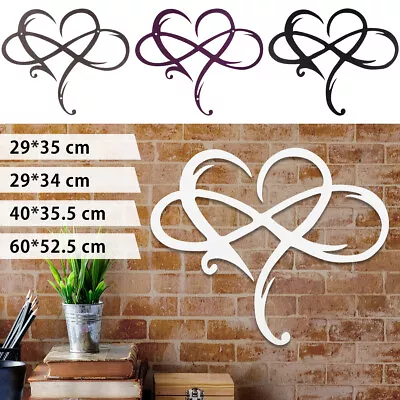 Wall Hanging Love Infinity Heart Metal Wall Art Ornament Home Decoration • £14.87