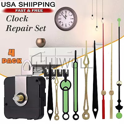 4 PCS DIY Wall Quartz Clock Movement Mechanism Replacement Repair Tool Parts Kit • $11.69