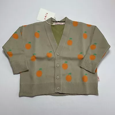 Tiny Cottons Oranges Cardigan Kids Dark Vanilla Made In Spain SS22-241-J48 • $28.66