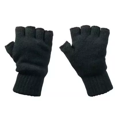 1 Pair Of Half-finger Wool Gloves Mens Thermal Knitted Winter Fingerless Q9C8 • $2.48