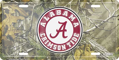 UNIVERSITY OF ALABAMA CRIMSON TIDE REALTREE CAMO License Plate Tag ROLL TIDE! • $12.87