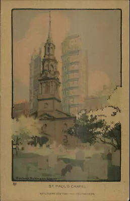 PF Volland Arts & Crafts New York City St. Paul's Chapel C1920 Postcard • $8.29