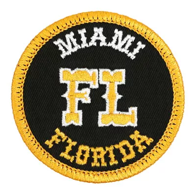 MIAMI Florida Embroidered Iron-On Sew-On Patch Jacket Backpack Bag Hat Olv/Ygd • $13.99