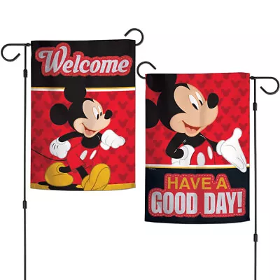 New Disney Mickey Mouse Have A Good Day 2 Sided  Indoor Outdoor Garden Flag • $13.88