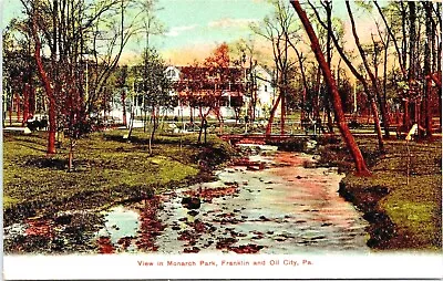 Postcard 1900's Franklin Oil City PA MONARCH PARK Building & Creek C1908 • $6.84