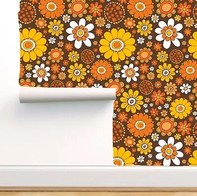 £1.87 • Buy 1960s 1970s Retro Floral Printed Peel And Stick Wallpaper ,Removable Wallpaper