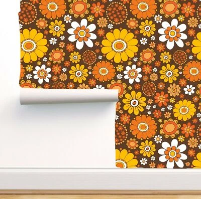 £1.87 • Buy 1960s 1970s Retro Floral Printed Peel And Stick Wallpaper ,Removable Wallpaper