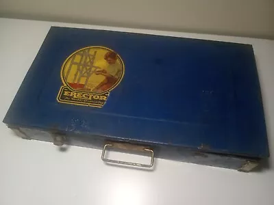 AC Gilbert #7 1/2 Erector Set 1938 Blue Metal Case W/ Engine Book (For Parts) • $40