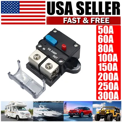 Waterproof Car Circuit Breaker Fuse Reset 30-300 Amp 12V-32V DC Car Boat Auto • $21.99