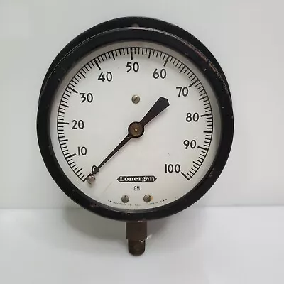 Vintage JE Lonergan Co 100 PSI Steam Gauge GM 6  USA • $84.99