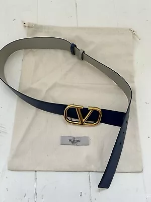 Valentino Garavani Gold V Logo Reversible Belt Size Waist  85 • £130