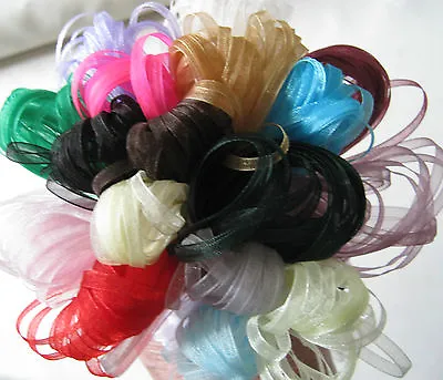 3mm ORGANZA RIBBON  Various Colours  3m Length Light Sheer Ribbon Narrow Thin • £1.70