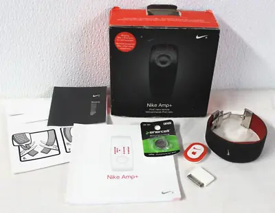 Nike Amp+ Wristband W/iPod Nano Remote - Black/Sport Red - WM0030012 - Retired • $24.86