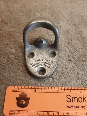 Brown Mfg. Co. Wall Mount Bottle Opener USA Vintage Newport News Virginia • $8.99