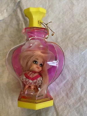 Vintage Mattel Liddle Kiddle Kologne Sweet Pea Doll Pink Hair & Perfume Bottle • $41