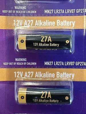 2 Pcs X 27A 12V MN27 LR27A A27 L828 V27GA Alkaline Battery Garage Car Remote • $4.95