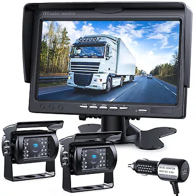 Car Rear View Backup Camera Reverse 7'' HD Night Vision Waterproof For RV Truck • $75.39