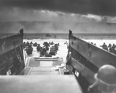 U.S. Army Troops D-Day Landing 1944 Photograph Omaha Beach WWII 8X10 Photo Print • $7.99