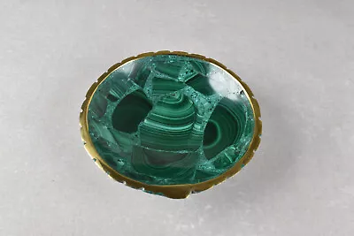 Small Malachite Dish Malachite Bowl Round From Congo  8.6 Cm   # 17984 • $27.85