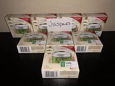 Kerr Wide Mouth Mason Jar Lids Lot Of 8 Boxes (No Bands) 96 Lids 🚚💨 • $54.95