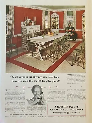 1941 Armstrongs Linoleum Floors Vintage Ad Willoughby Place • $14.95