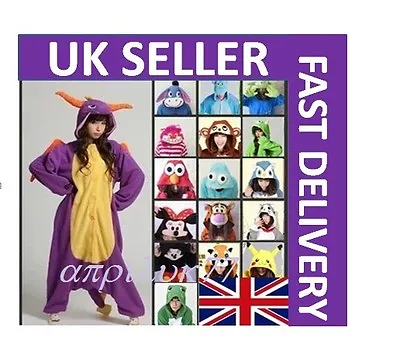 £14.99 • Buy Unisex Adult Animal Onsie1 Onesie22 Anime Cosplay Pyjama Kigurumi Fancy Dress UK