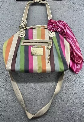 Coach Poppy Legacy Sequin Multicolor Striped Glam Tote Boho Purse Bag READ • $49.92