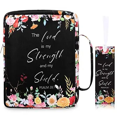 Women's Bible Cover Case Protecting Your Prayer & Study Items (Black Flower) • $23.59